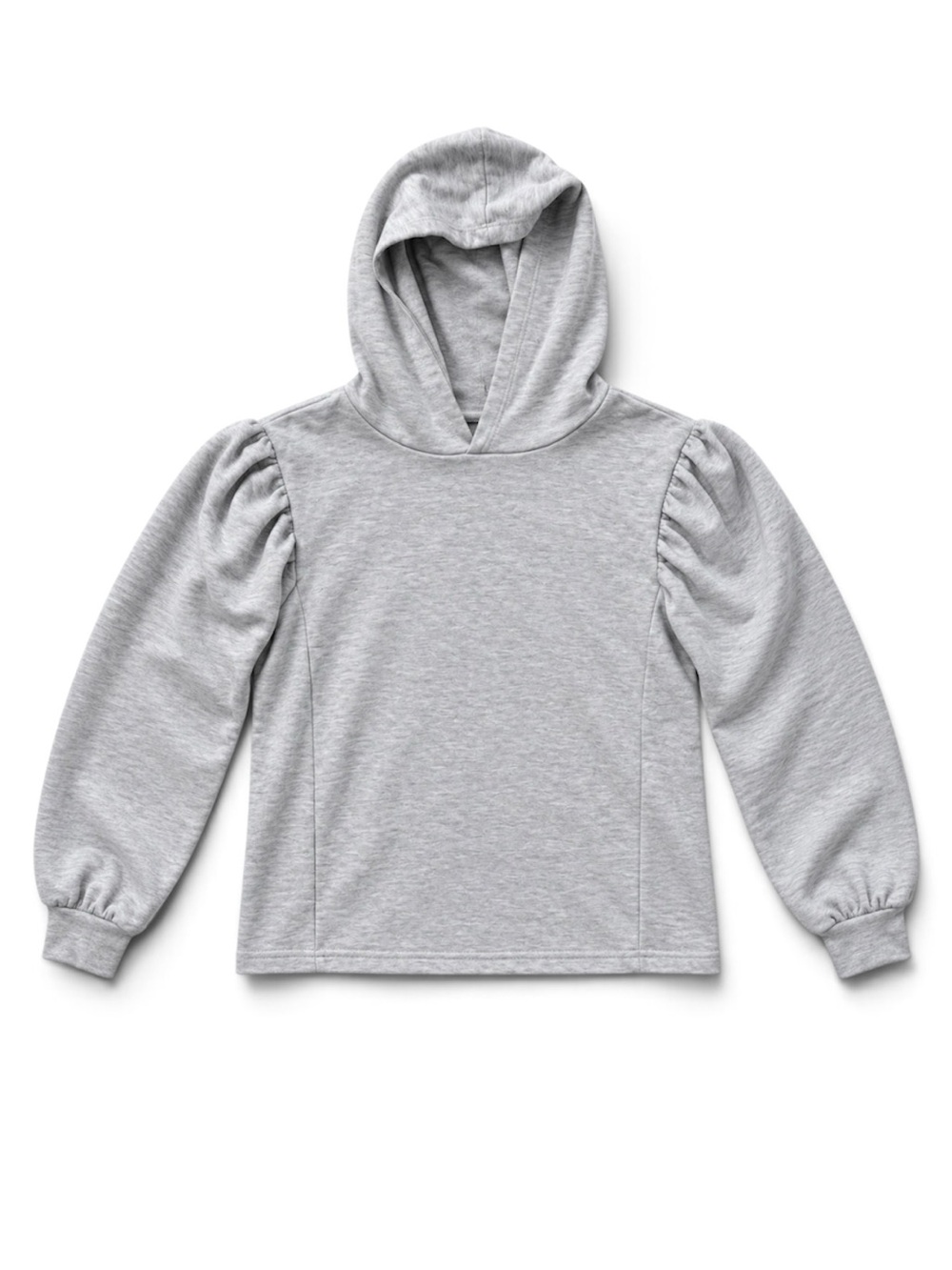 Wonderly Women’s Hoodie Medium Gray Puff Sleeve Pullover Sweatshirt